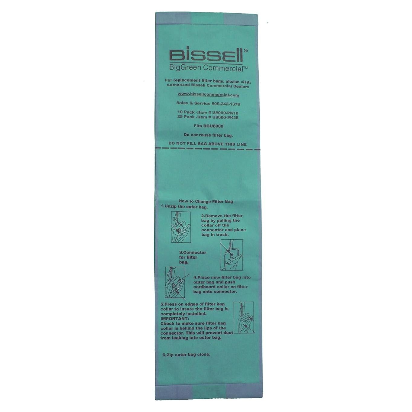 Bolsas de Aspiradora Bissell BigGreen Commercial U8000-PK10