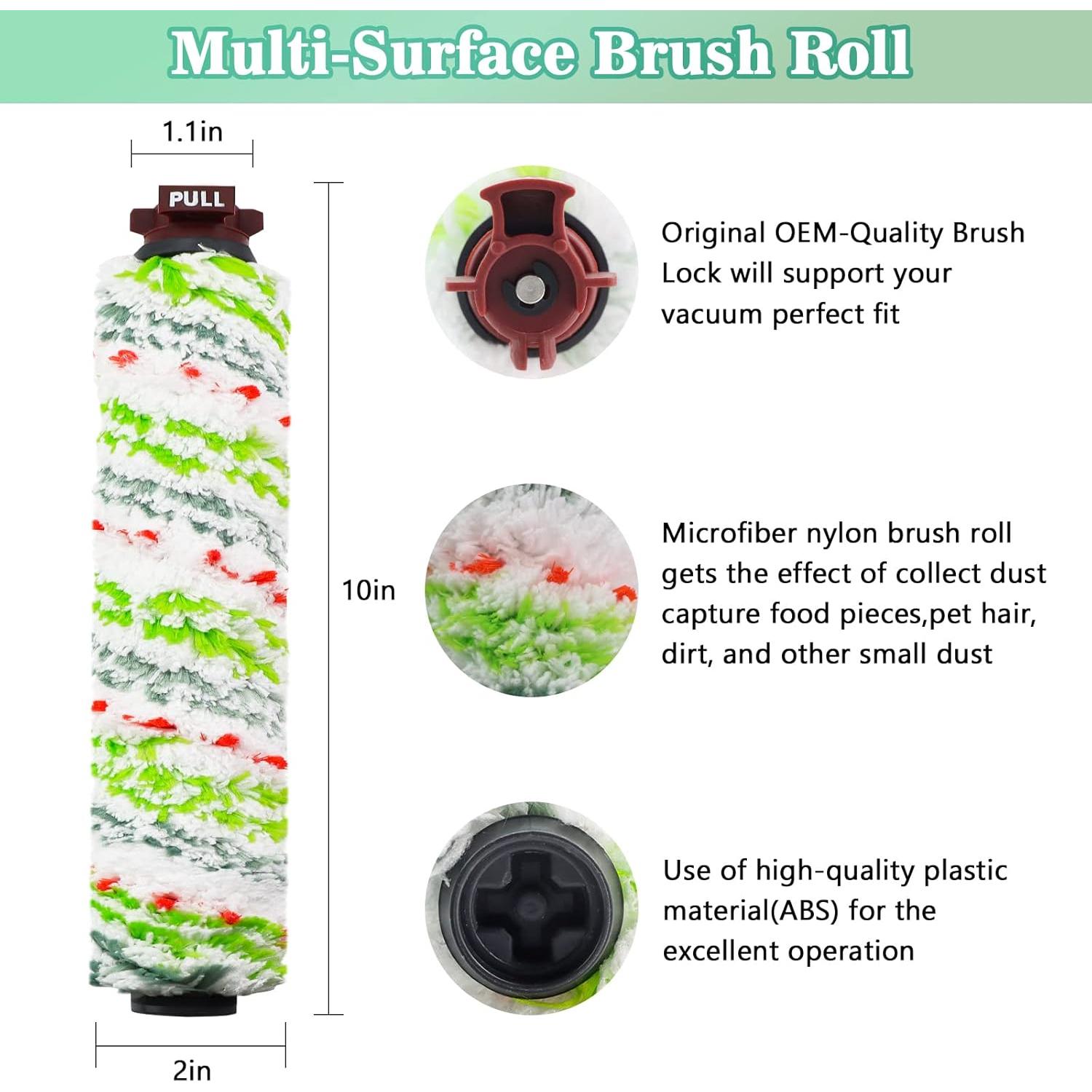 Crosswave Brush Roll Replacement and 1866 Replacement Filters for Bissel CrossWave 2306A CrossWave 1785 Series Vacuum (3 Pack 2460 Multi-Surface Brush Rolls & 3 Pack 1866 Vacuum Filters)