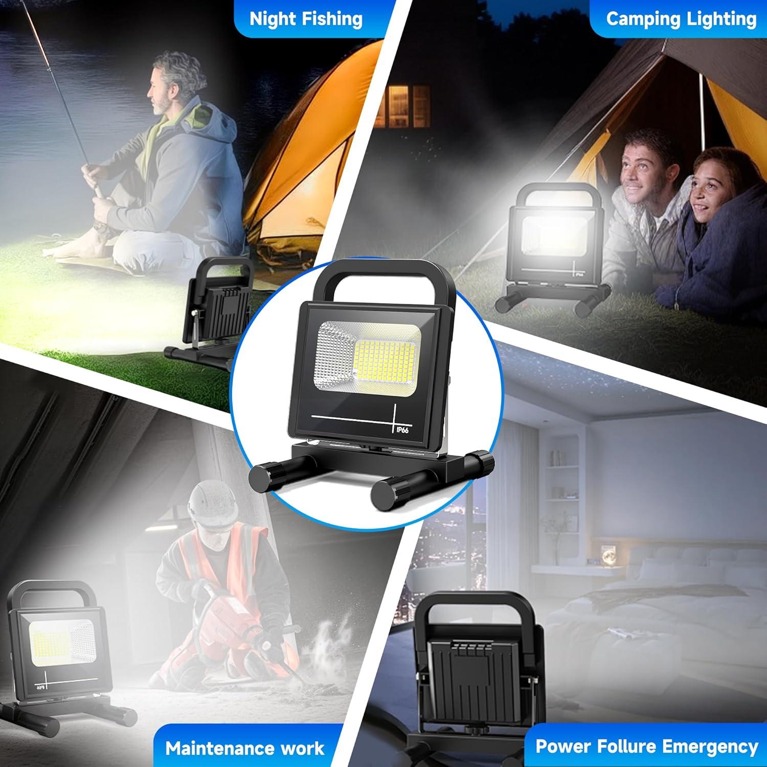 Luz de trabajo LED TOPRATED recargable 1600 lúmenes IP66