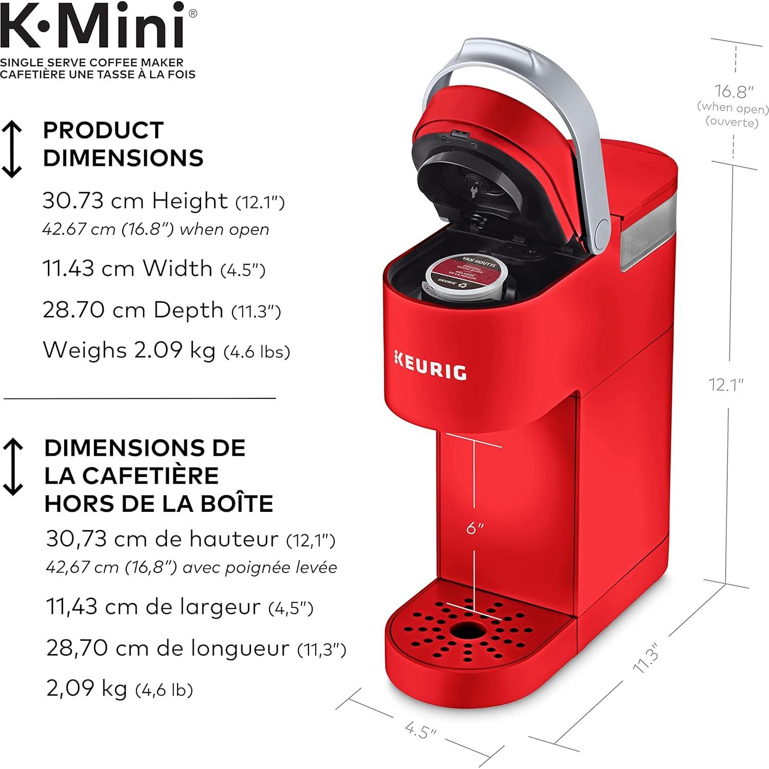 Cafetera Keurig K-Mini Roja 1 Taza Automática 0.91 kg