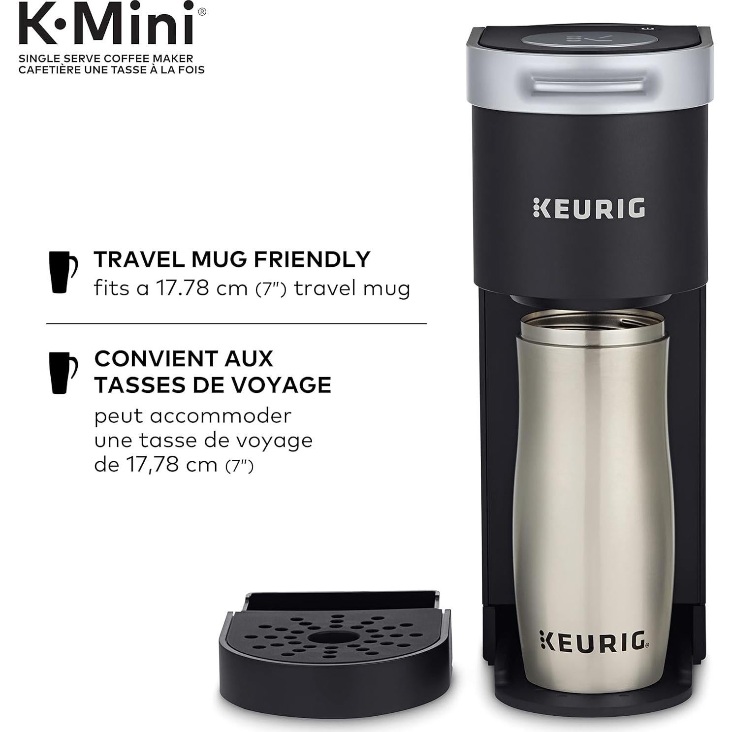Cafetera K-Mini Keurig Negra Mate 1 Porción Manual