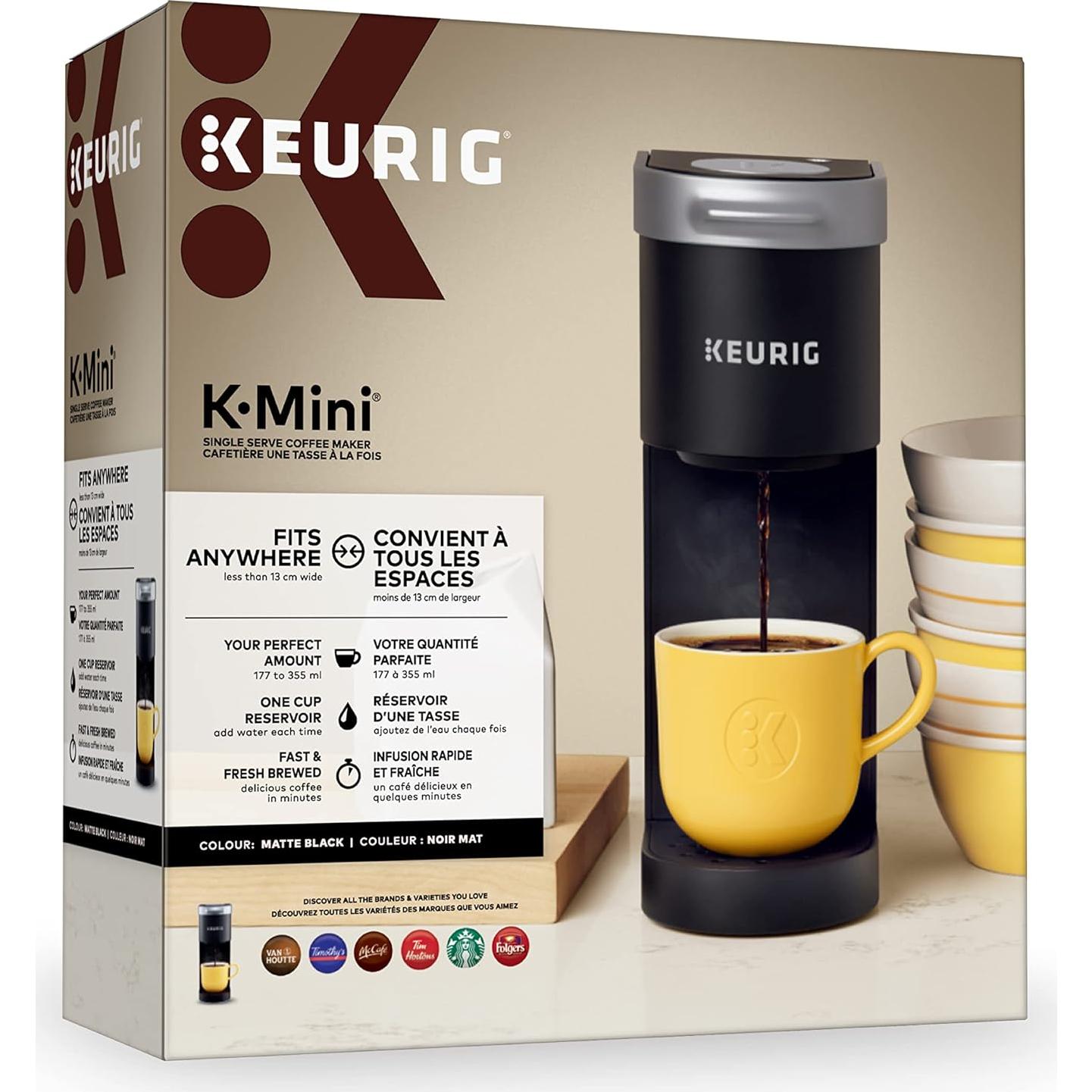 Cafetera K-Mini Keurig Negra Mate 1 Porción Manual