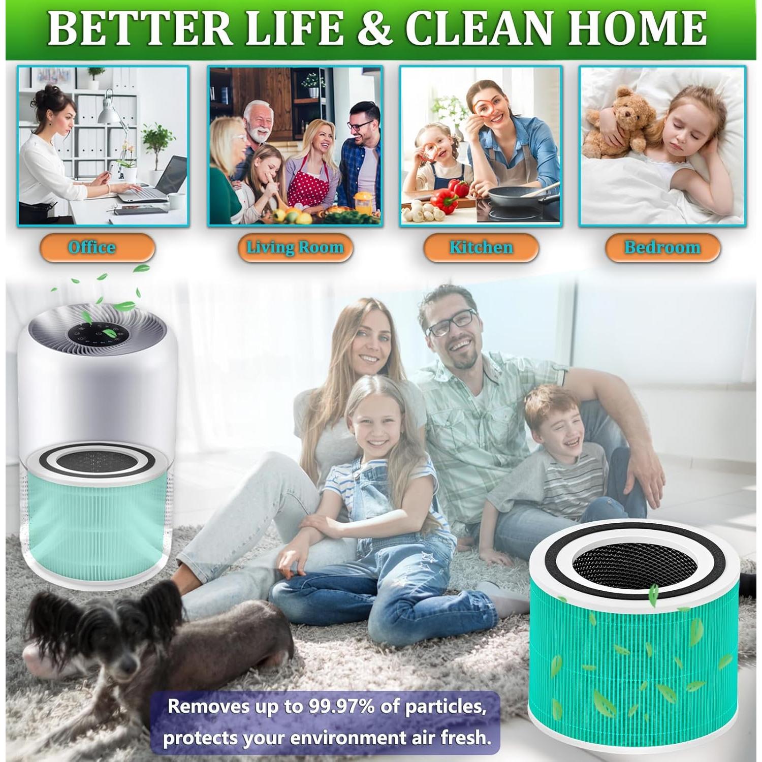 Filtro HEPA TIKTH Core 300 H13 3-en-1 (2-Pack) Verde