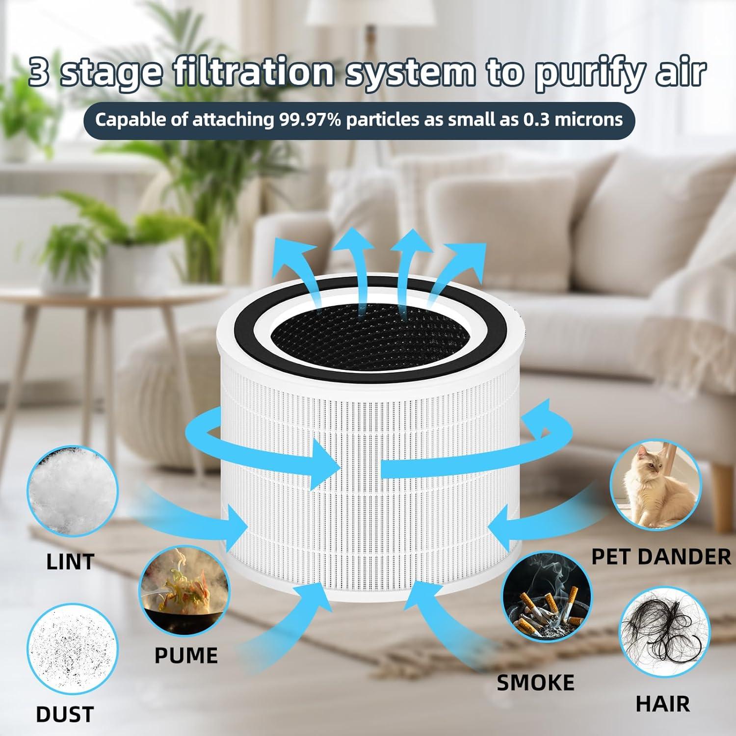 Filtro de Reemplazo H13 True HEPA Wolipury para Purificador LEVOIT Core 300