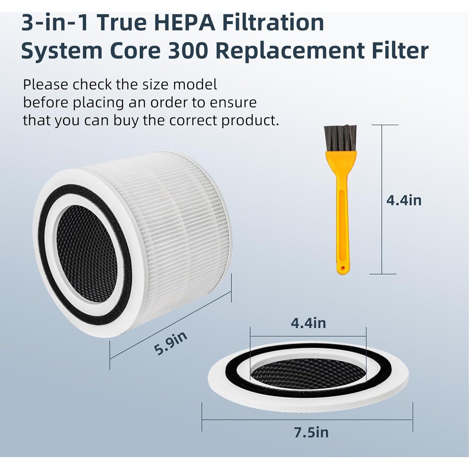 Filtro de Reemplazo H13 True HEPA Wolipury para Purificador LEVOIT Core 300