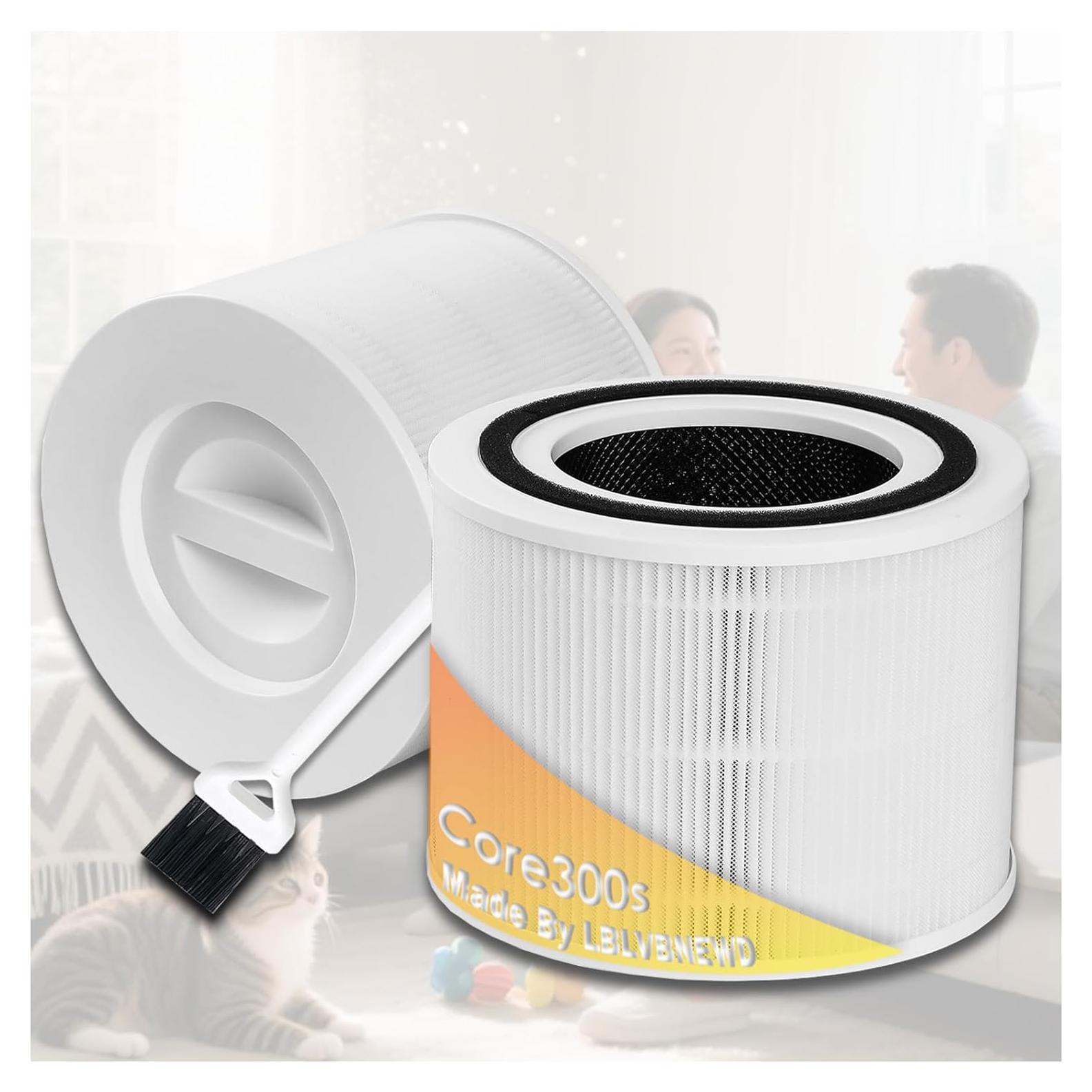 Paquete de 2 Filtros de Reemplazo LEVOIT Core 300 H13 Carbón Activado