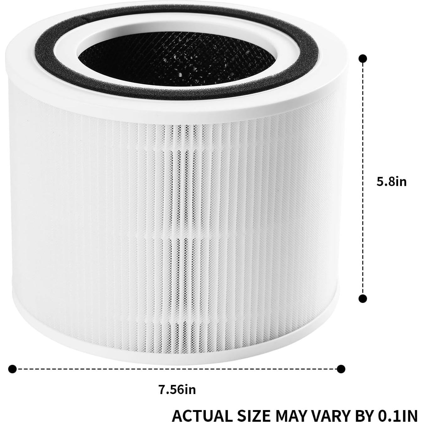 Paquete de 2 Filtros de Reemplazo LEVOIT Core 300 H13 Carbón Activado