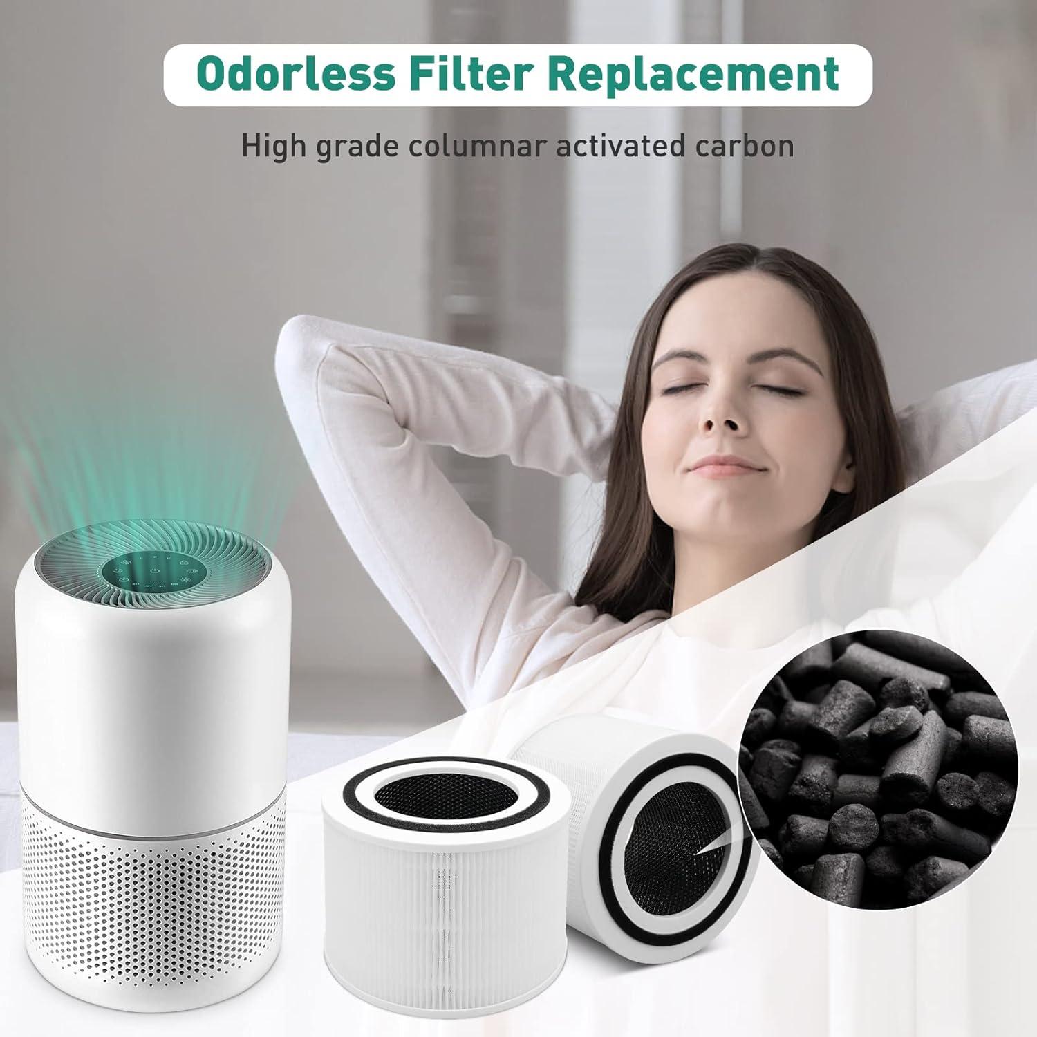 Filtro de Reemplazo HEPA H13 Lazyshine para Purificador LEVOIT Core 300 - Paquete de 2