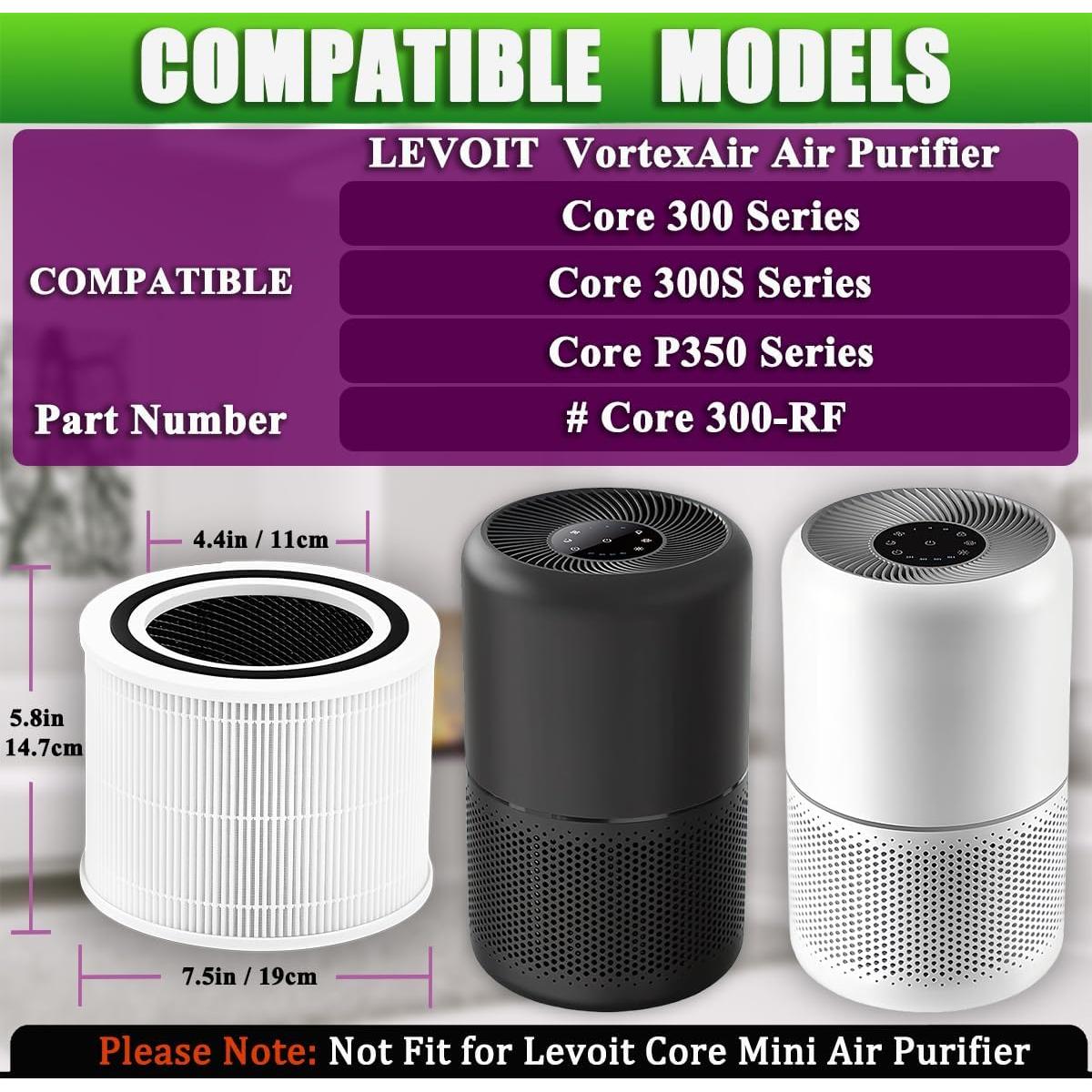 Filtro HEPA Verdadero H13 TIKTH para LEVOIT Core 300 - 2 Pack