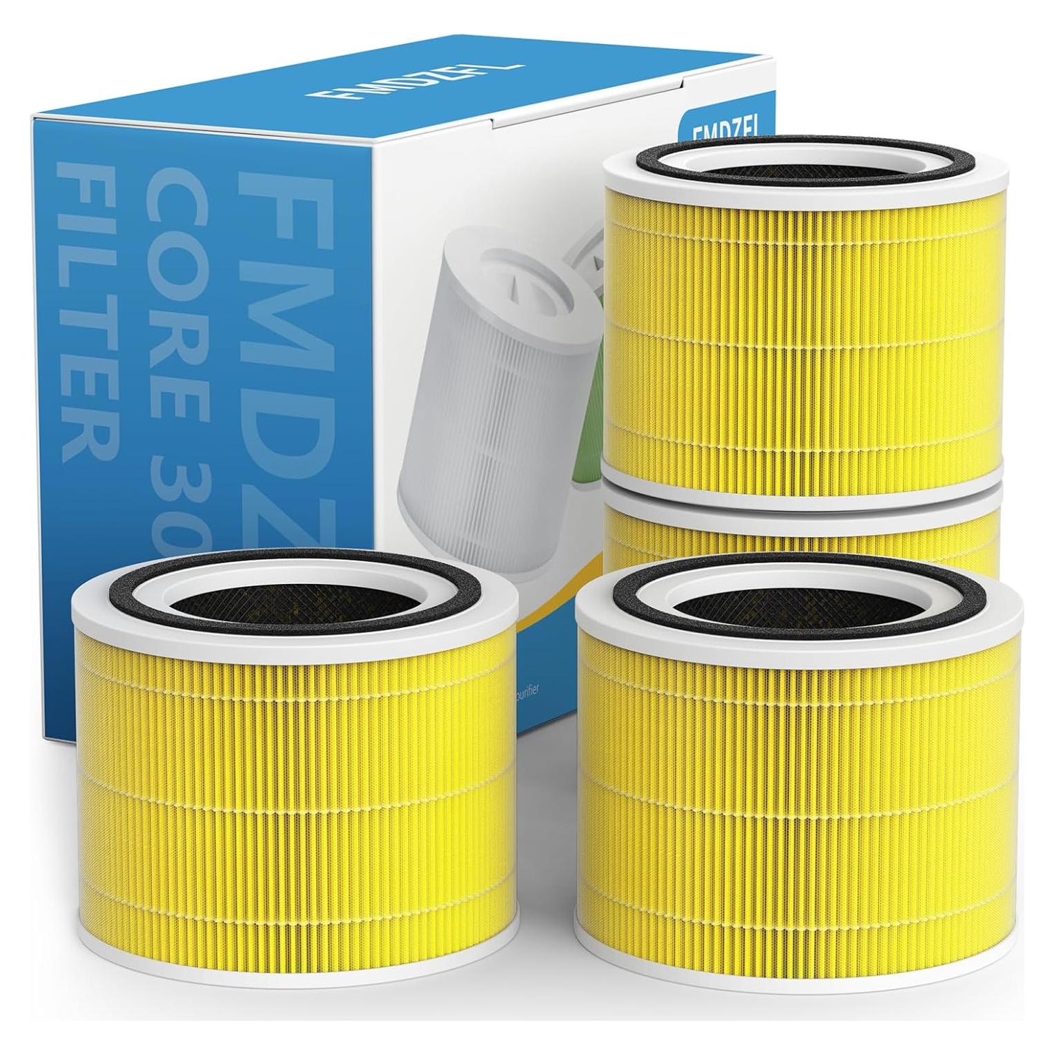 Filtro de Reemplazo HEPA H13 para Purificador LEVOIT Core 300 - Paquete de 4