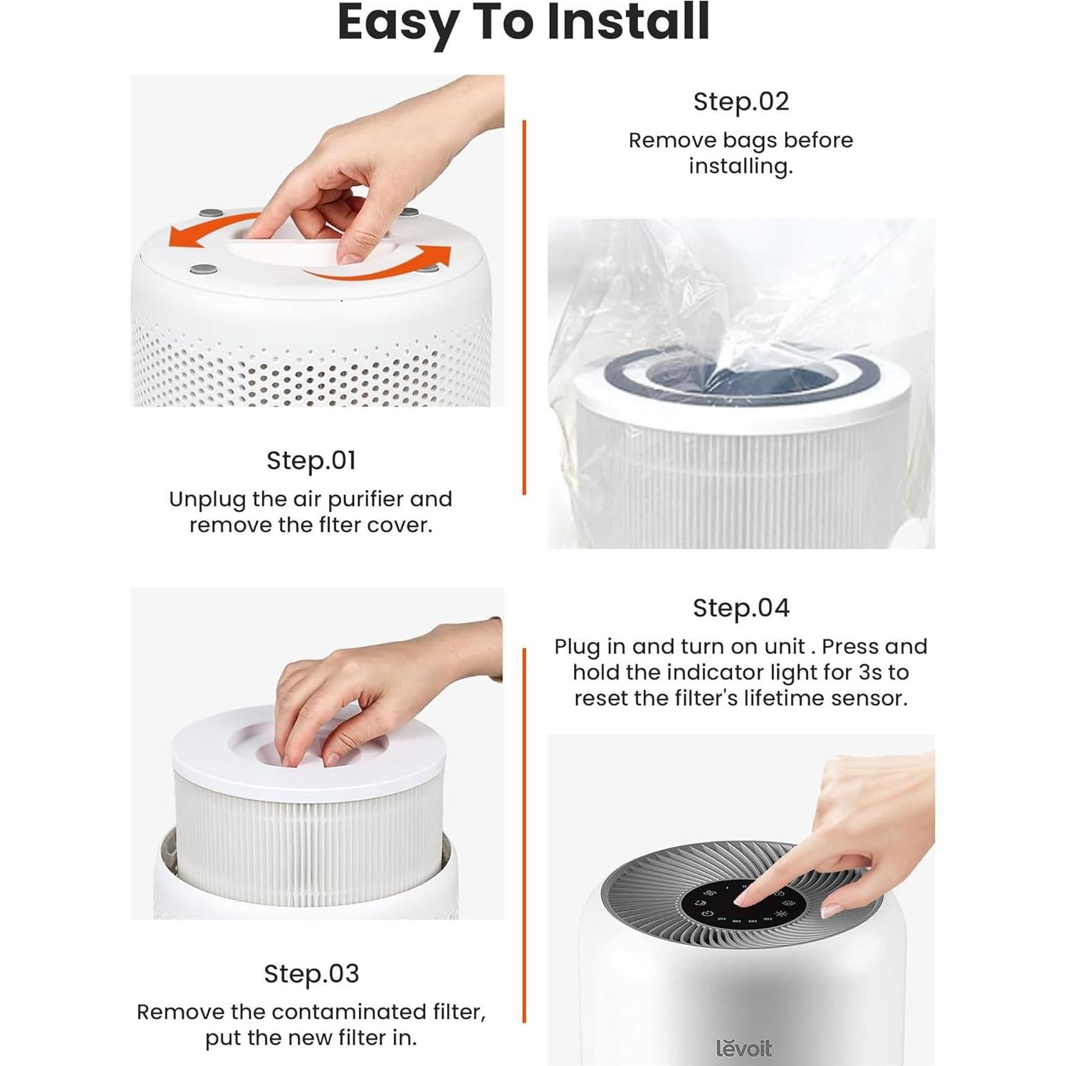 Filtro de Reemplazo H13 True HEPA Levoit Core 300 - Paquete de 2