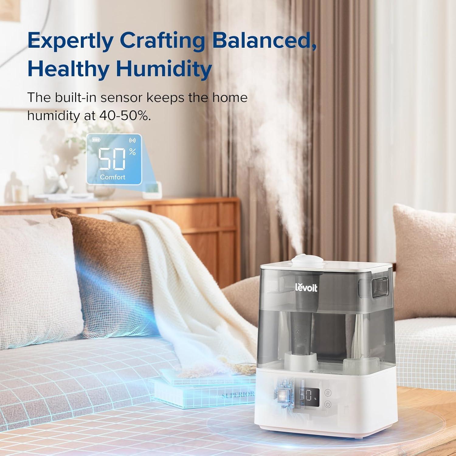 Humidificador LEVOIT Core 600S 6L Difusor de Aceite Esencial Gris