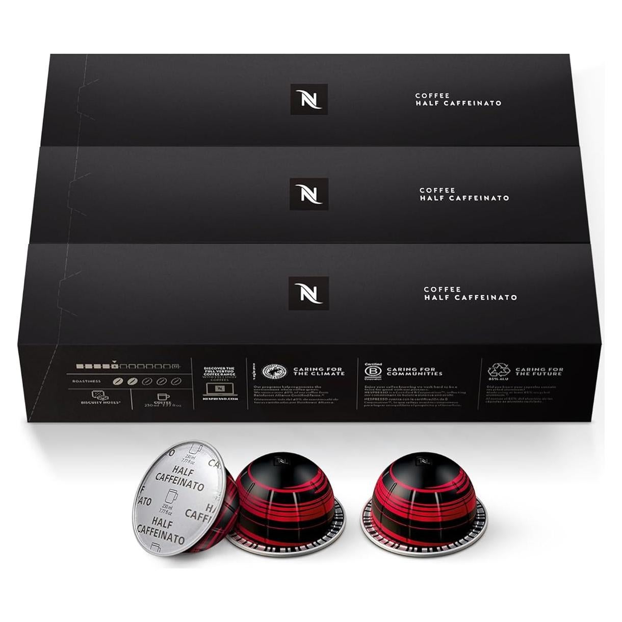 Cápsulas Nespresso Vertuo Half Caffeinato 30 Unidades 230ml