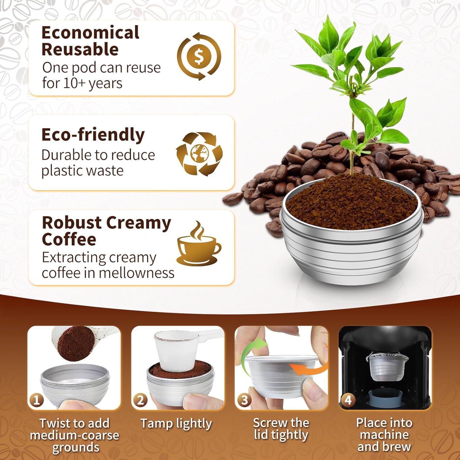 Cápsulas Reutilizables AANQQ para Café Vertuo 7.8oz 2024