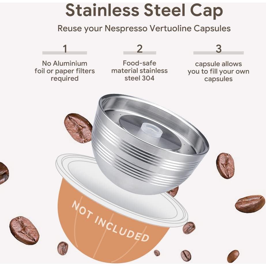 Cápsulas Reutilizables de Acero Inoxidable BENFUCHEN para Vertuo Next