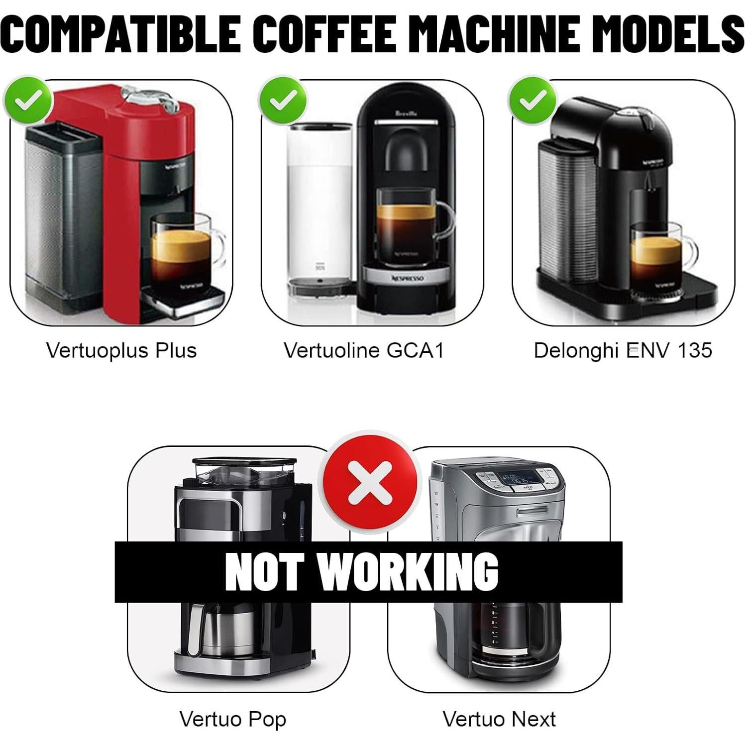 Cápsulas de café reutilizables plplaaoo para Nespresso VertuoPlus