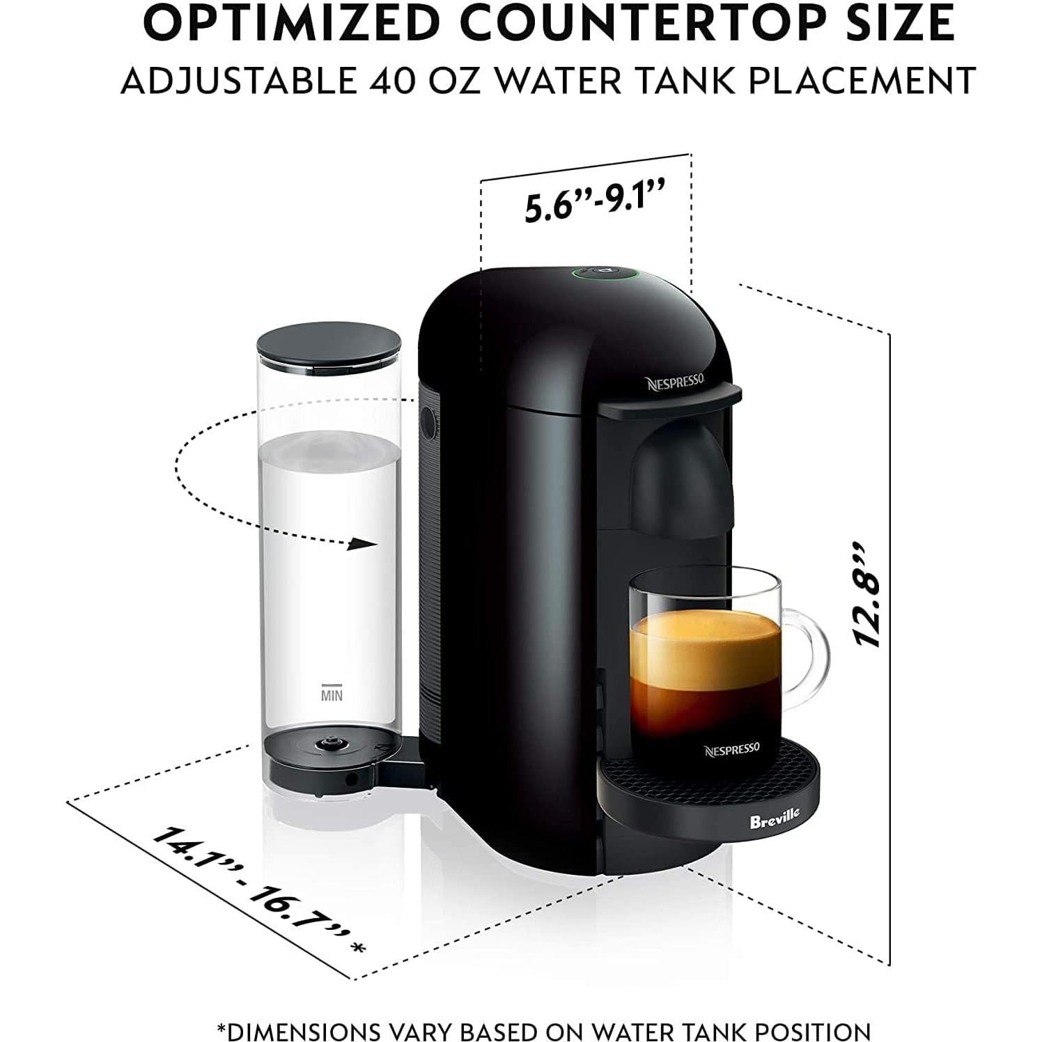 Cafetera Nespresso Vertuo Plus Breville Negro con Espumador