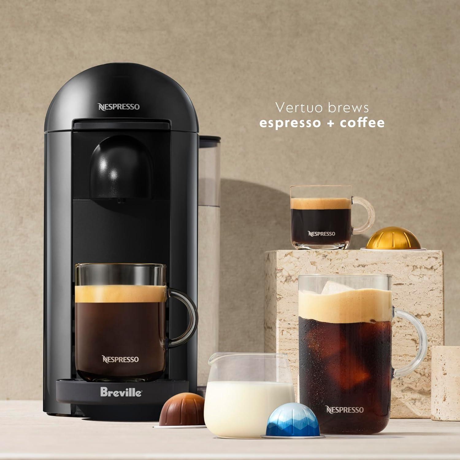 Cafetera Nespresso Vertuo Plus Breville Negro 4 Tamaños