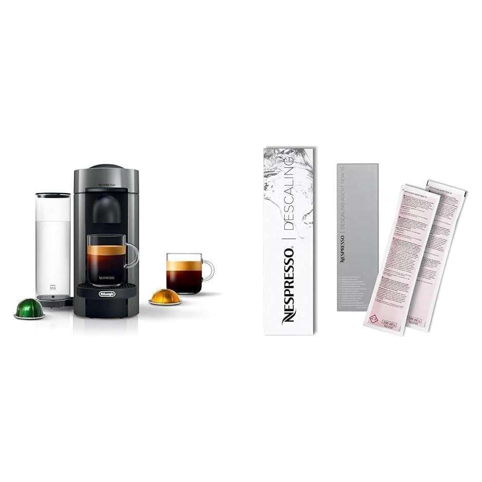 Cafetera De'Longhi Nespresso Vertuo Plus Gris + Kit Descalcificación