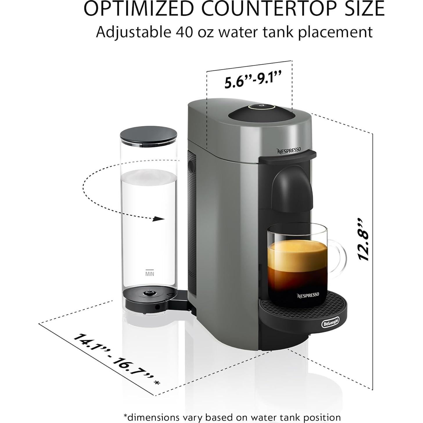 Cafetera De'Longhi Nespresso Vertuo Plus Gris + Kit Descalcificación