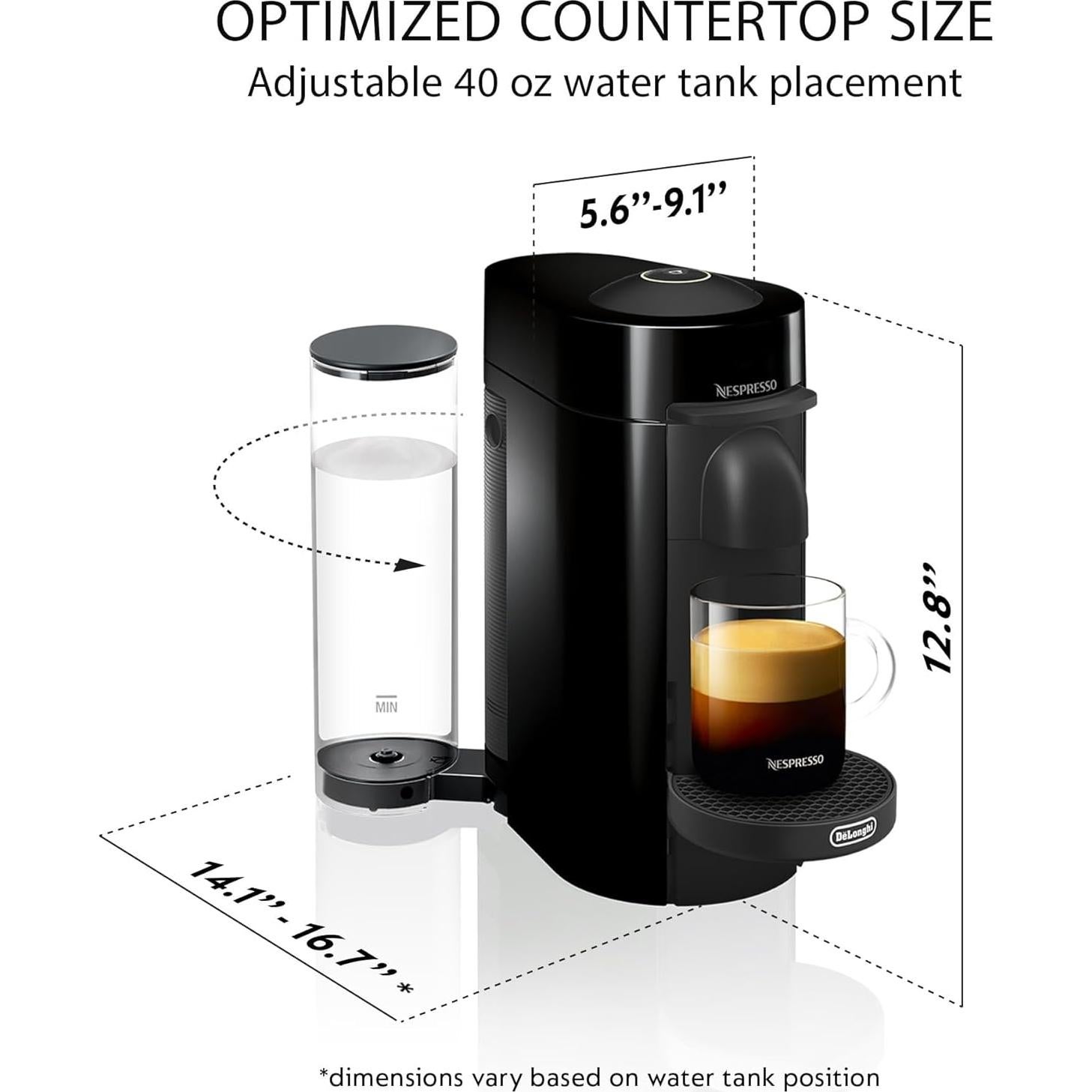 Cafetera De'Longhi Nespresso Vertuo Plus con Espumador y 40 Cápsulas