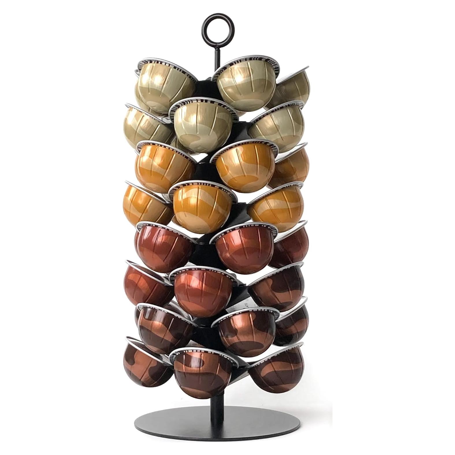 Carrusel de Cápsulas de Café Nespresso Vertuo 40 Cáp. Metal Negro