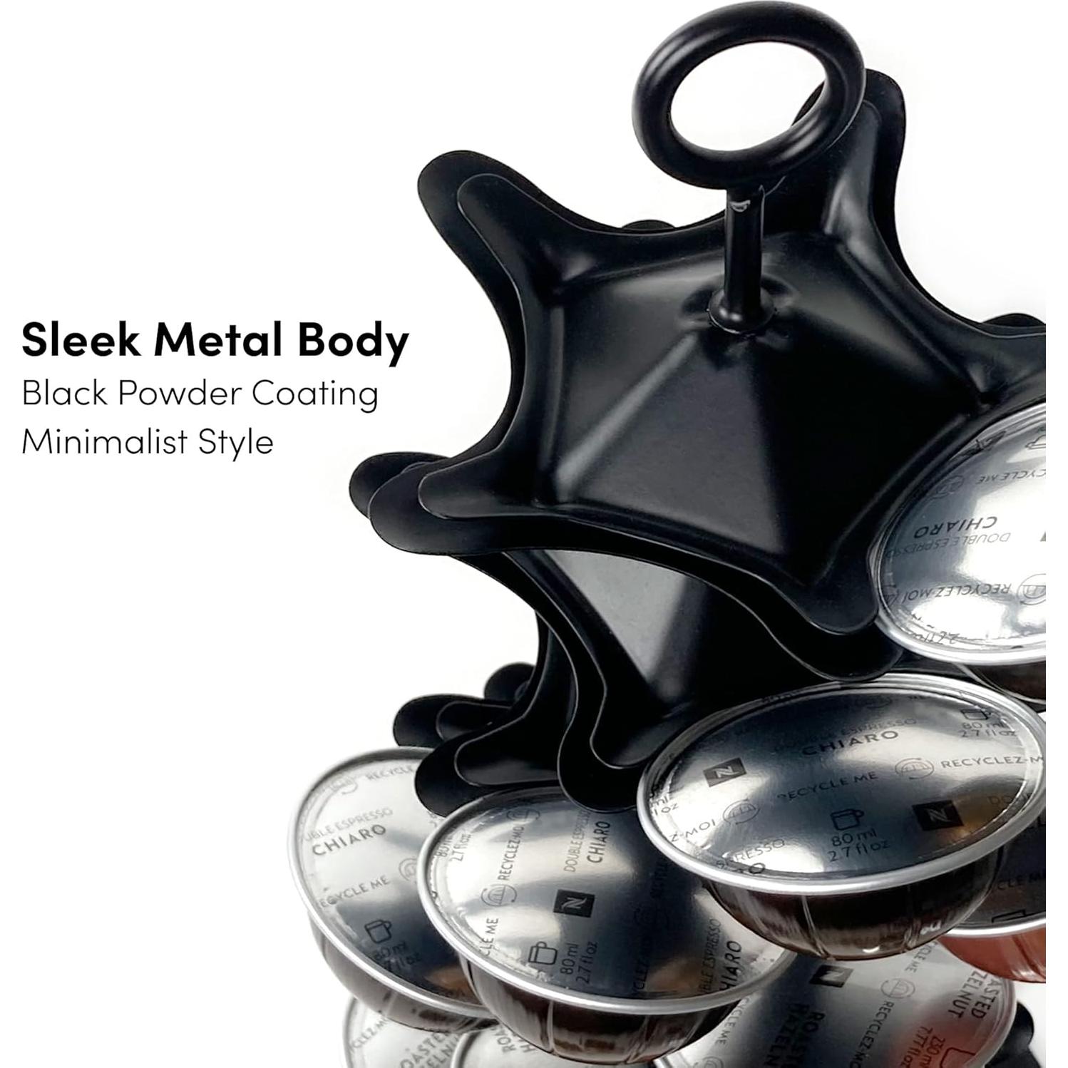 Carrusel de Cápsulas de Café Nespresso Vertuo 40 Cáp. Metal Negro