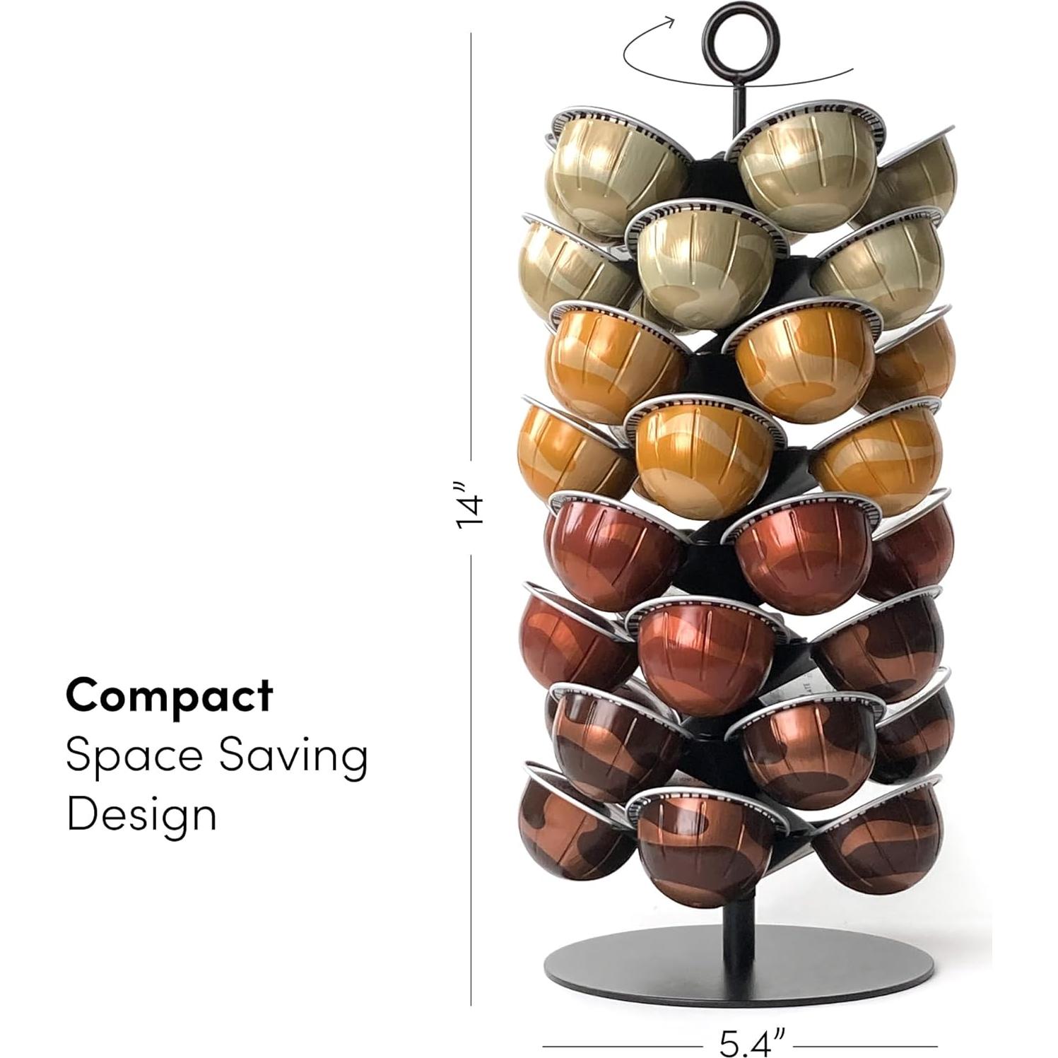 Carrusel de Cápsulas de Café Nespresso Vertuo 40 Cáp. Metal Negro