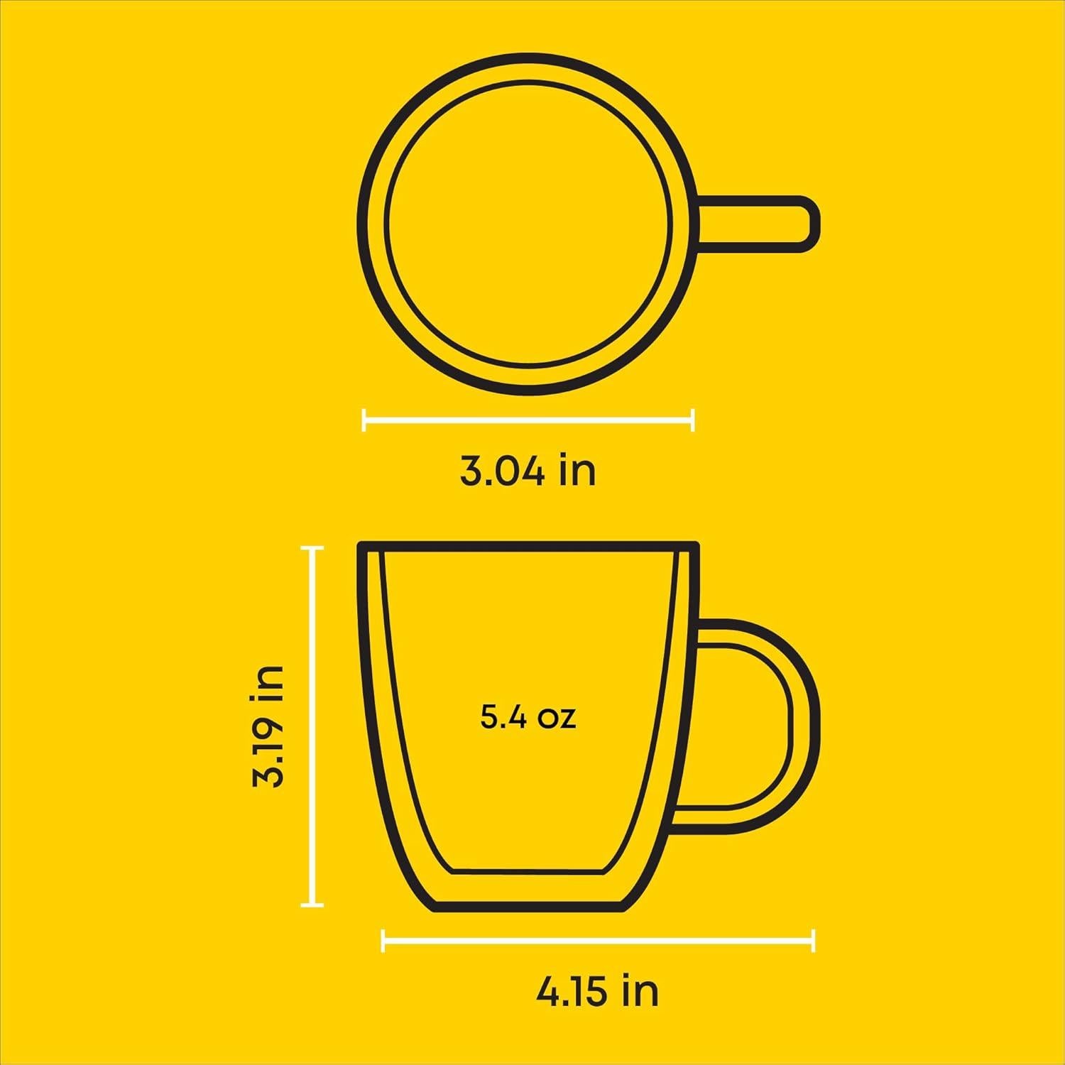 Juego de 2 Vasos de Vidrio Aislados JoyJolt 160 ml Espresso