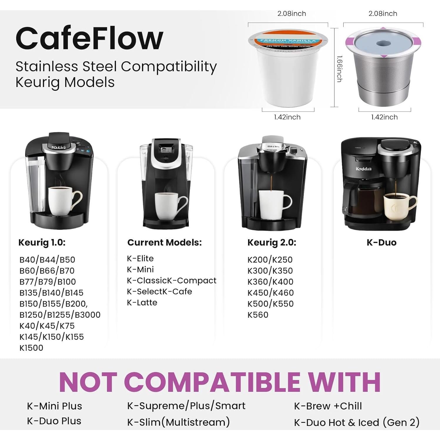 Cápsulas de Café Reutilizables Acero Inoxidable Roogaluckeep - 2 Unidades