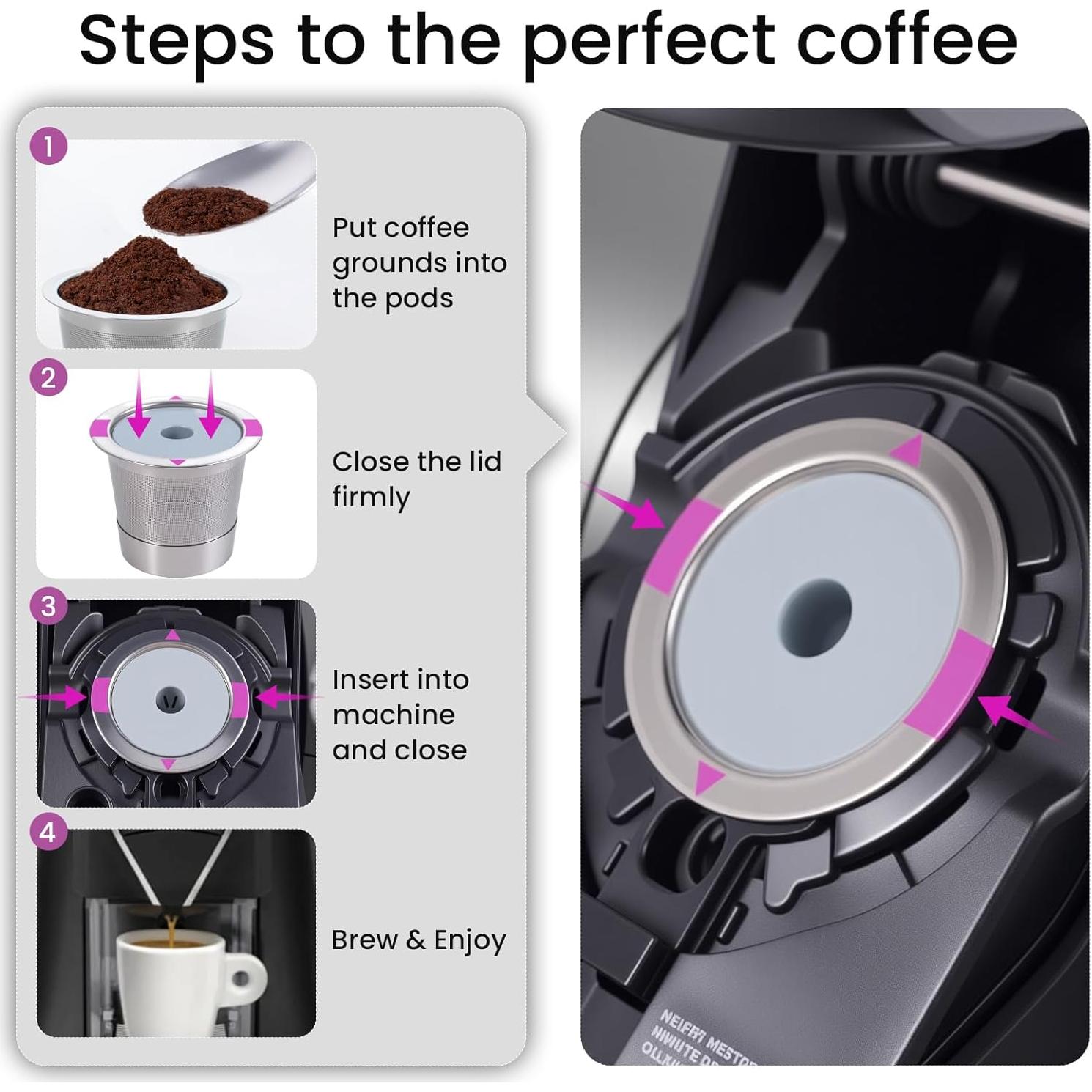 Cápsulas de Café Reutilizables Acero Inoxidable Roogaluckeep - 2 Unidades