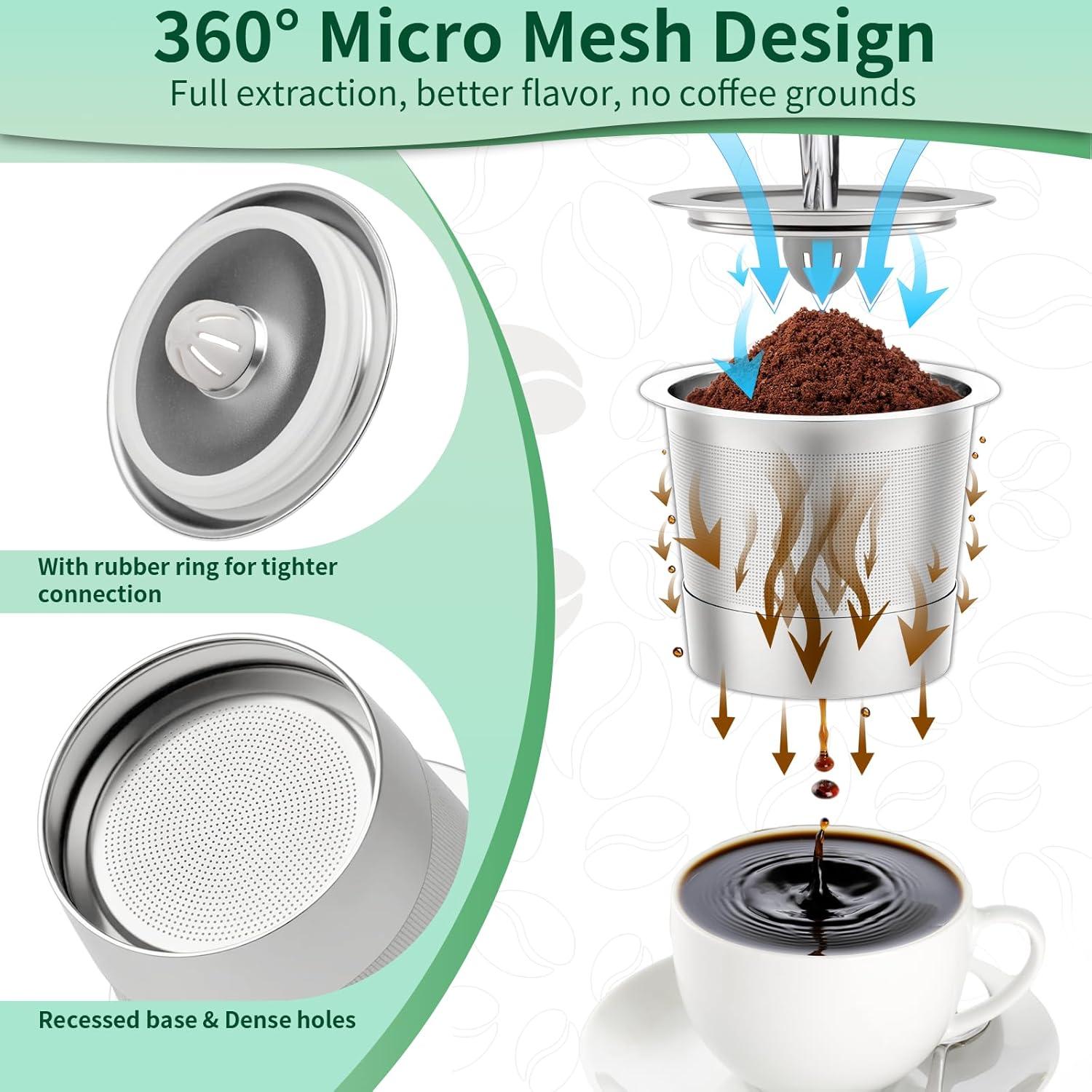 Paquete de 2 K Cups Reutilizables Acero Inoxidable Discount Parts