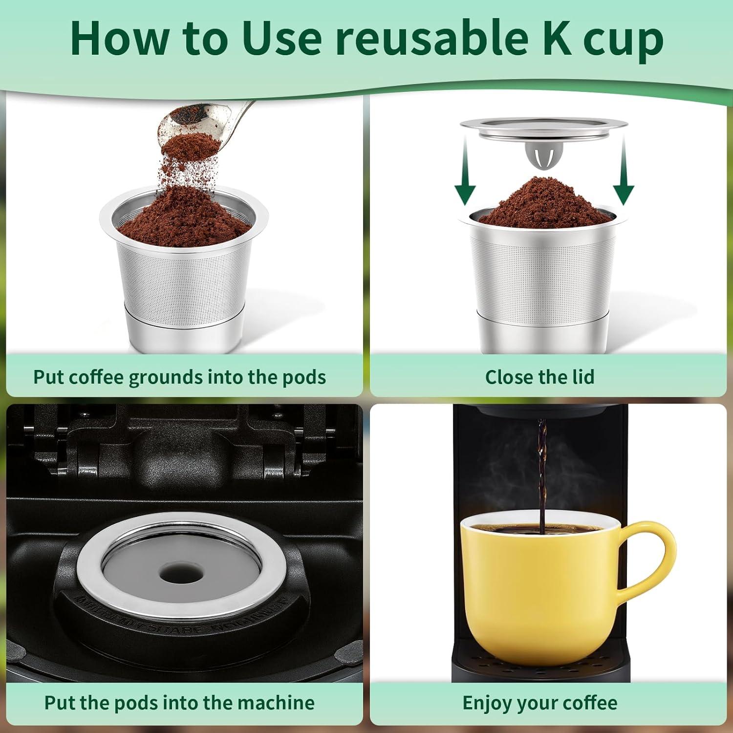 Paquete de 2 K Cups Reutilizables Acero Inoxidable Discount Parts