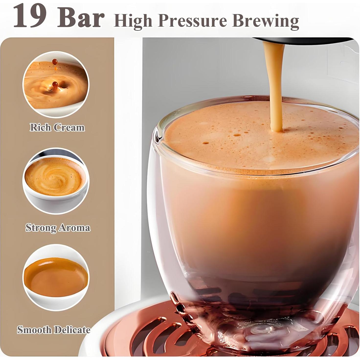 Máquina de café en cápsulas MAIPSIG 4 en 1 19Bar Compacta