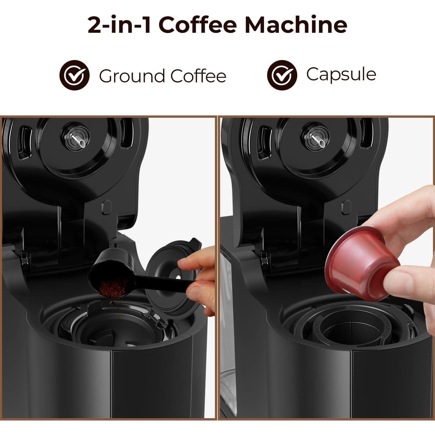 Cafetera de Goteo Havato 2 en 1 Compacta Negra 1 Taza