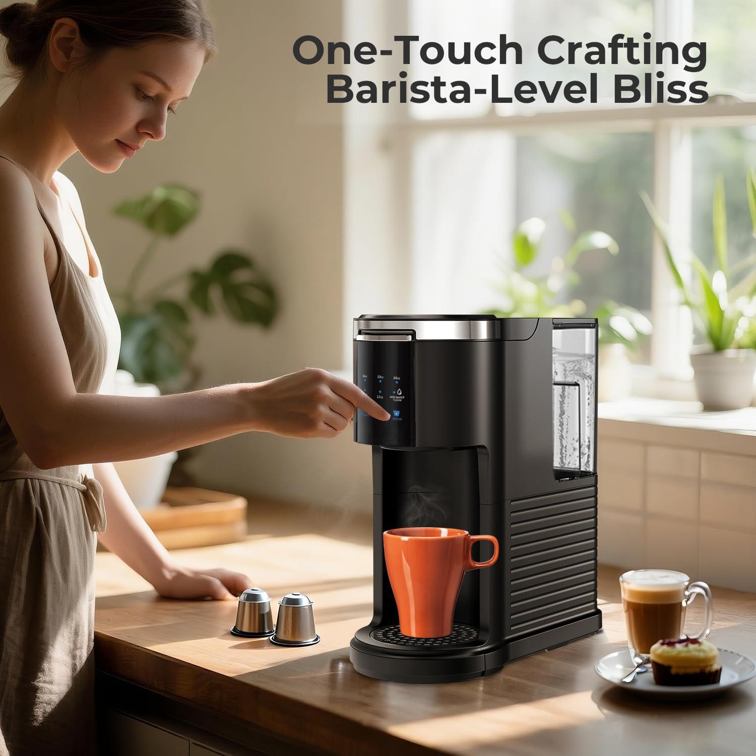 Cafetera de Goteo Havato 2 en 1 Compacta Negra 1 Taza