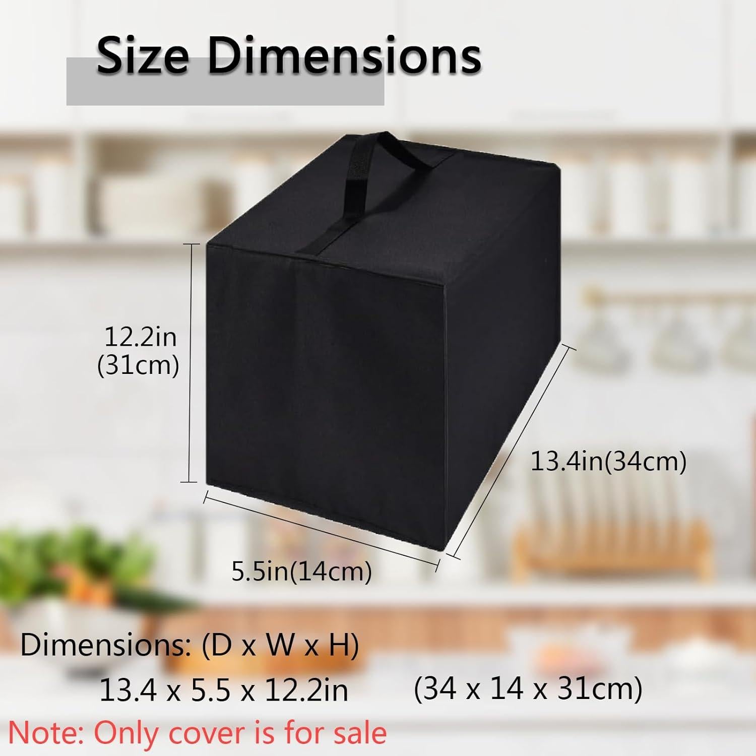 Cubierta de Polvo para Cafetera K-Mini Keurig Negra 34x14x31cm