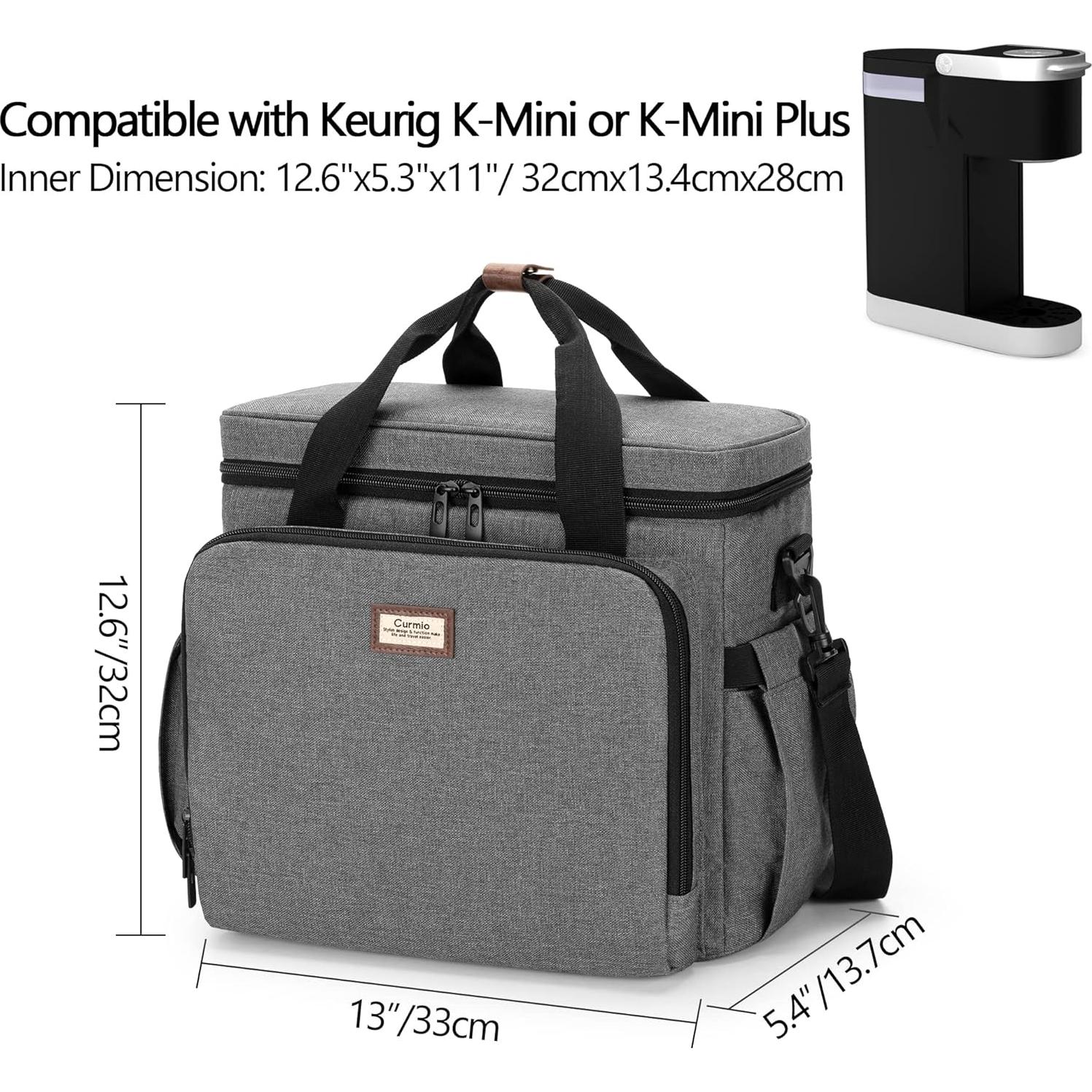 Bolsa de Transporte CURMIO para Cafetera Keurig K-Mini Gris