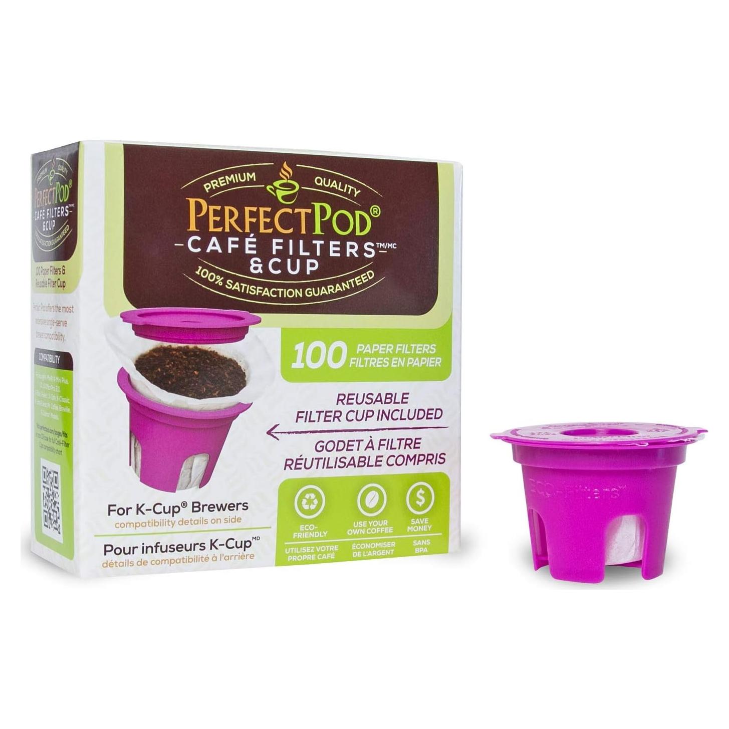 Cápsula Reutilizable Perfect Pod + 100 Filtros Papel - Compatible Keurig