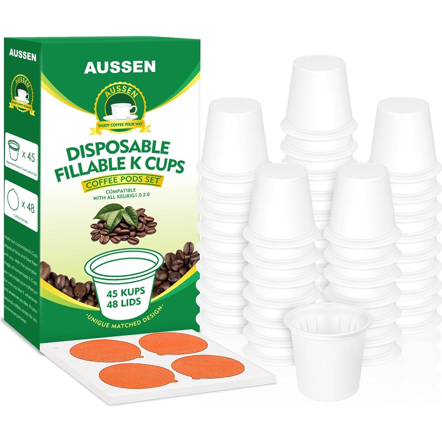 Juego de 45 cápsulas K desechables Aussen para Keurig 1.0