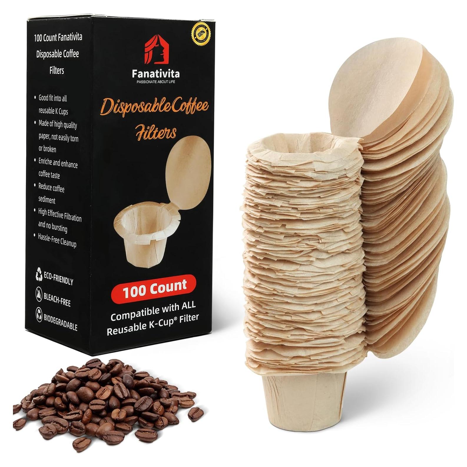 Filtros Desechables K Cup Fanativita 100 Unidades Sin Blanquear