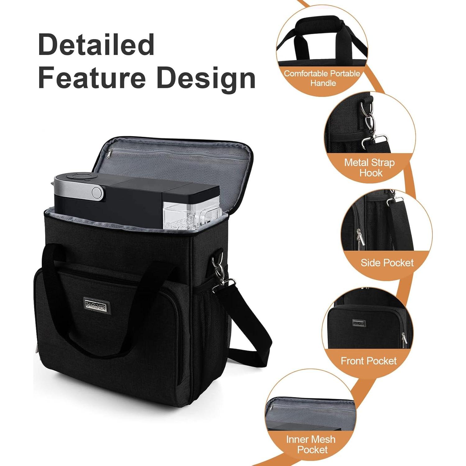 Bolsa de Viaje para Cafetera BAGLHER Negra Compatible con Keurig