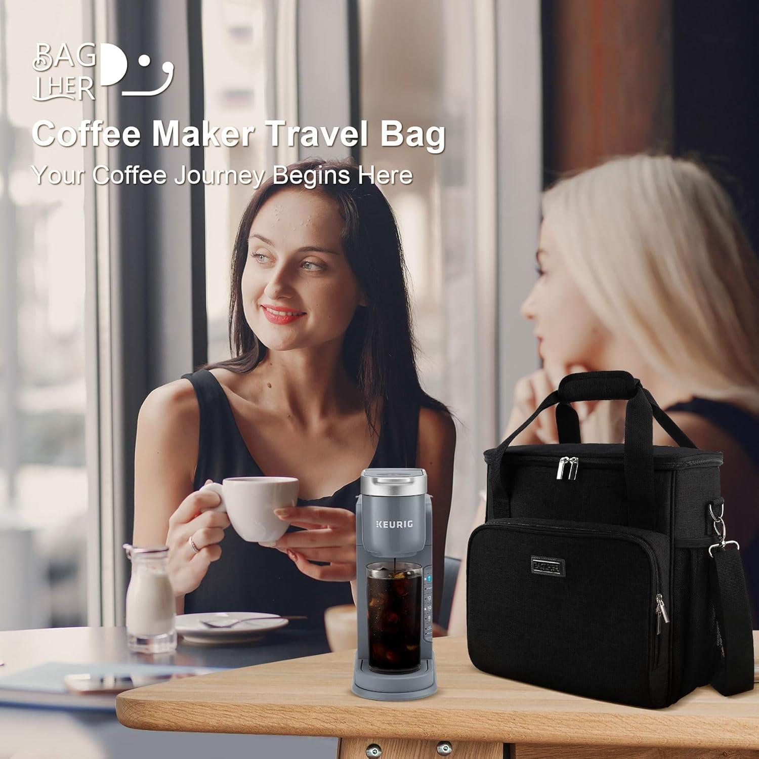 Bolsa de Viaje para Cafetera BAGLHER Negra Compatible con Keurig