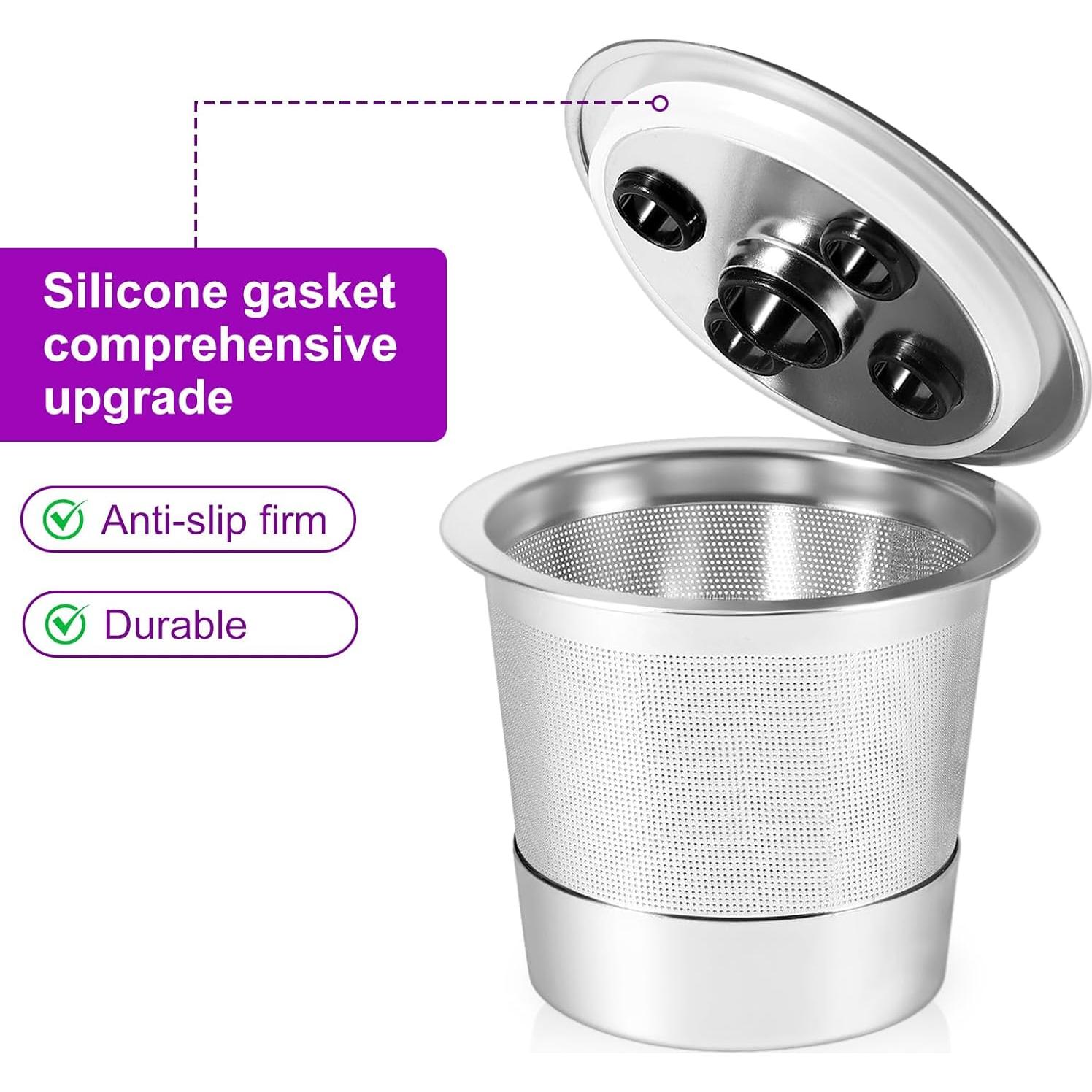 Taza K reutilizable Sanyedou para Keurig K-Supreme, acero inoxidable