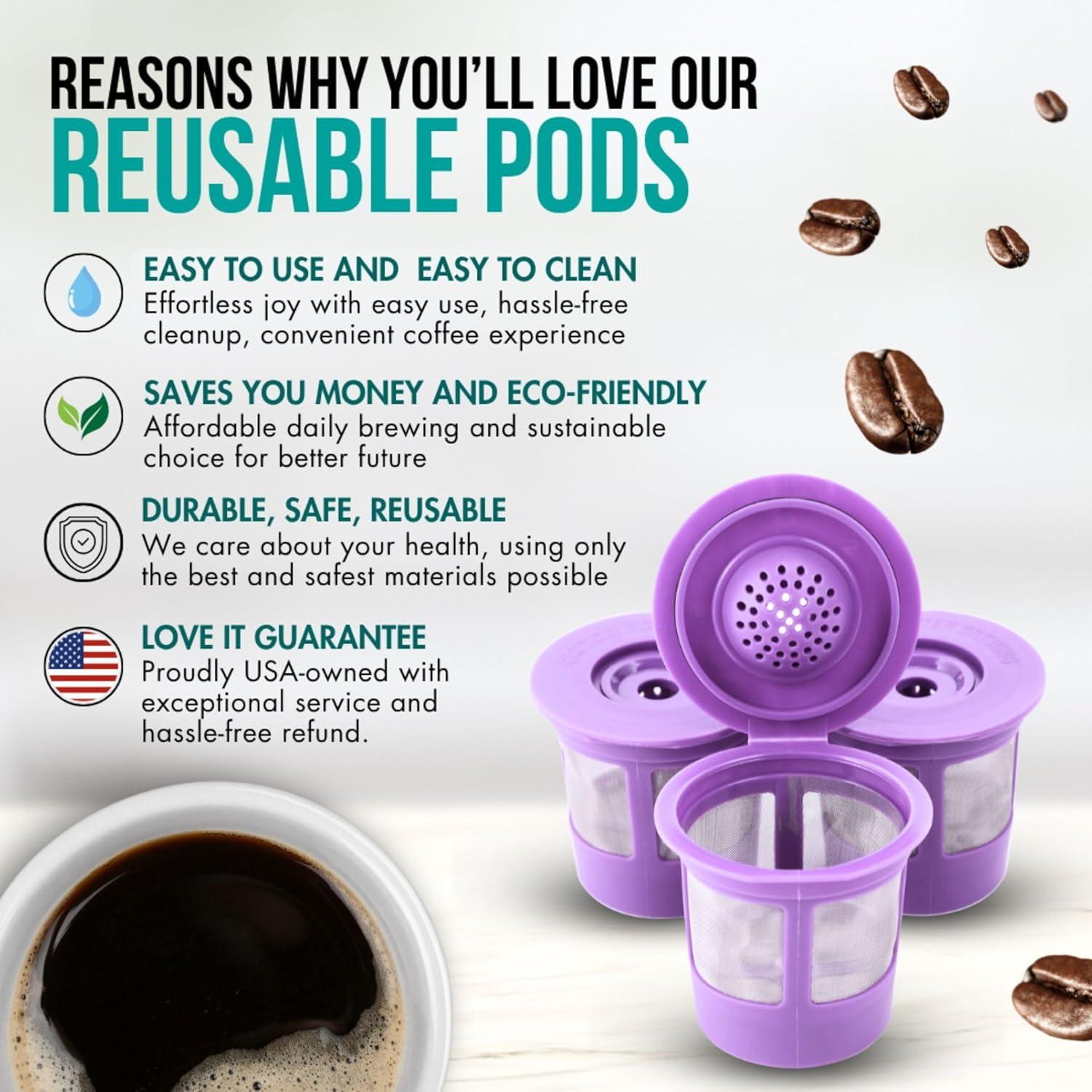 K Cups Reutilizables PureHQ para Cafetera Keurig - Paquete de 4