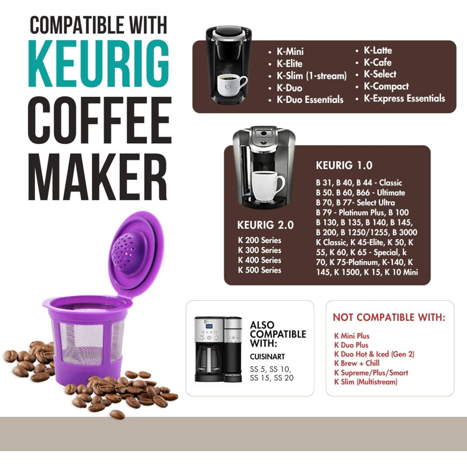 K Cups Reutilizables PureHQ para Cafetera Keurig - Paquete de 4