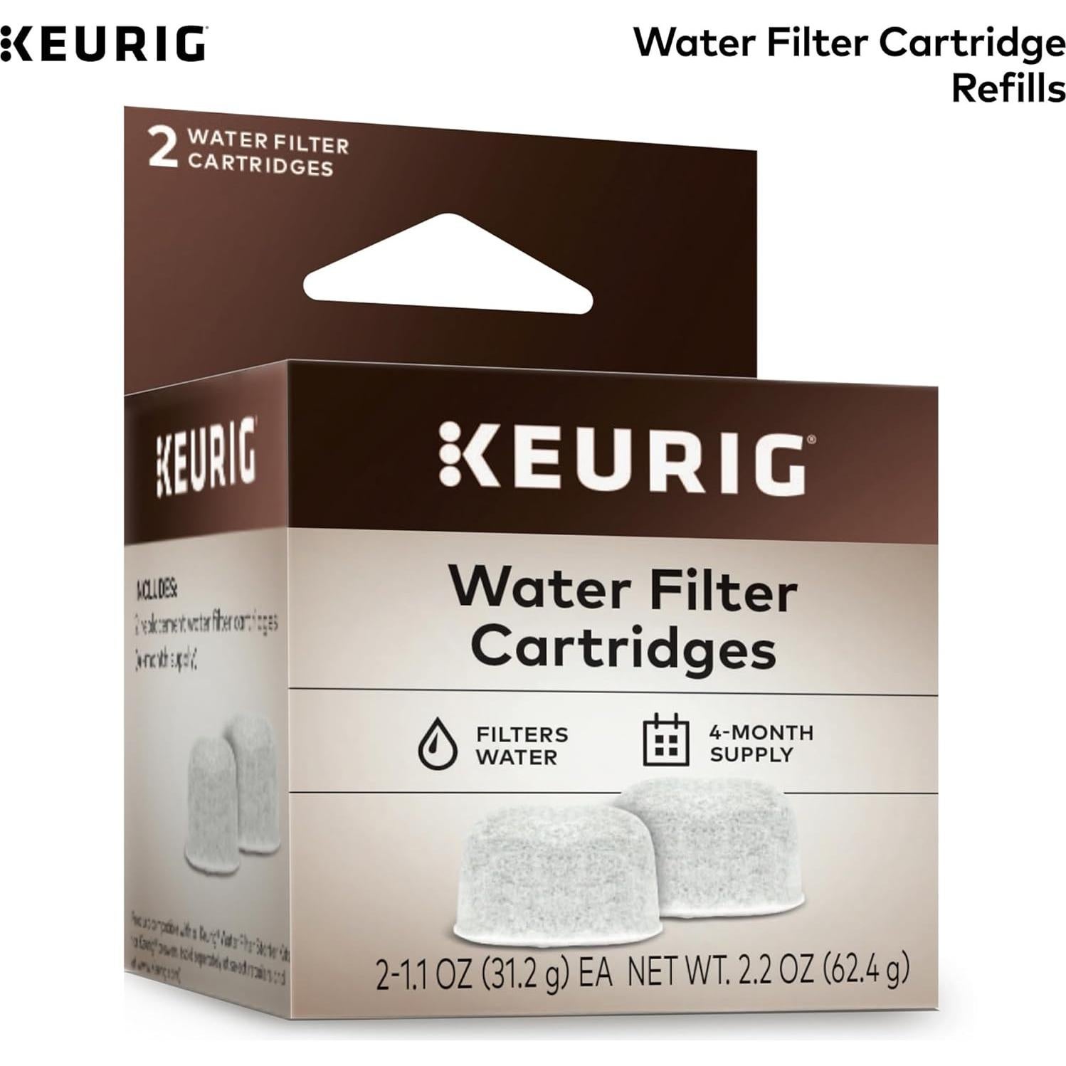 Cartuchos de Filtro de Agua Keurig - 2 Repuestos para K-Cup