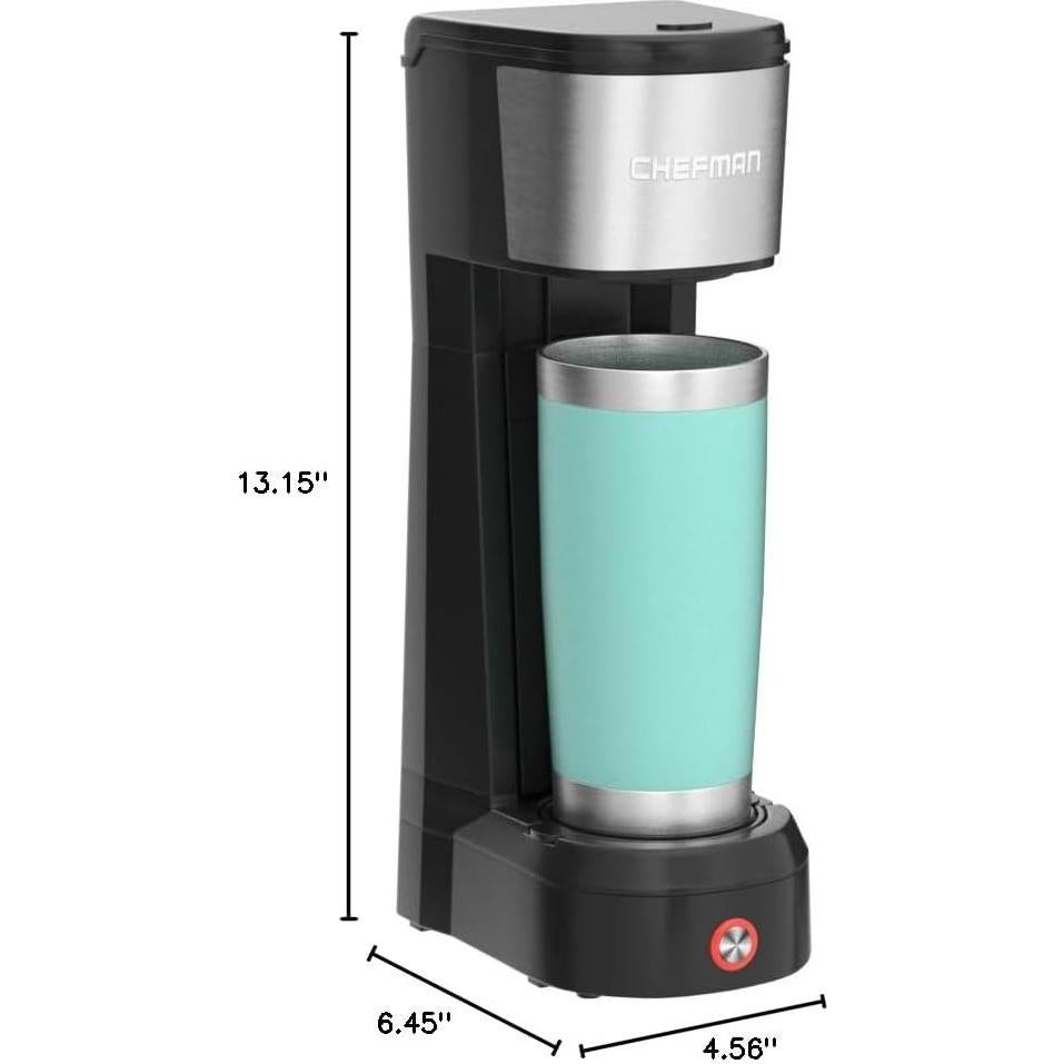 Cafetera Chefman InstaCoffee Max 1 Taza Negra Acero Inoxidable