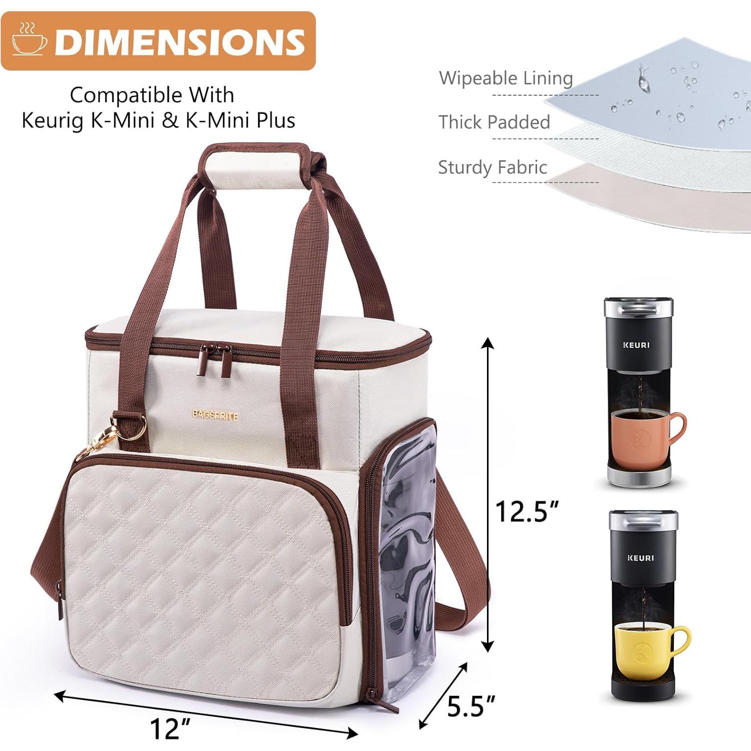 Bolsa de Viaje BAGSPRITE para Cafetera Keurig K-Mini - Marfil