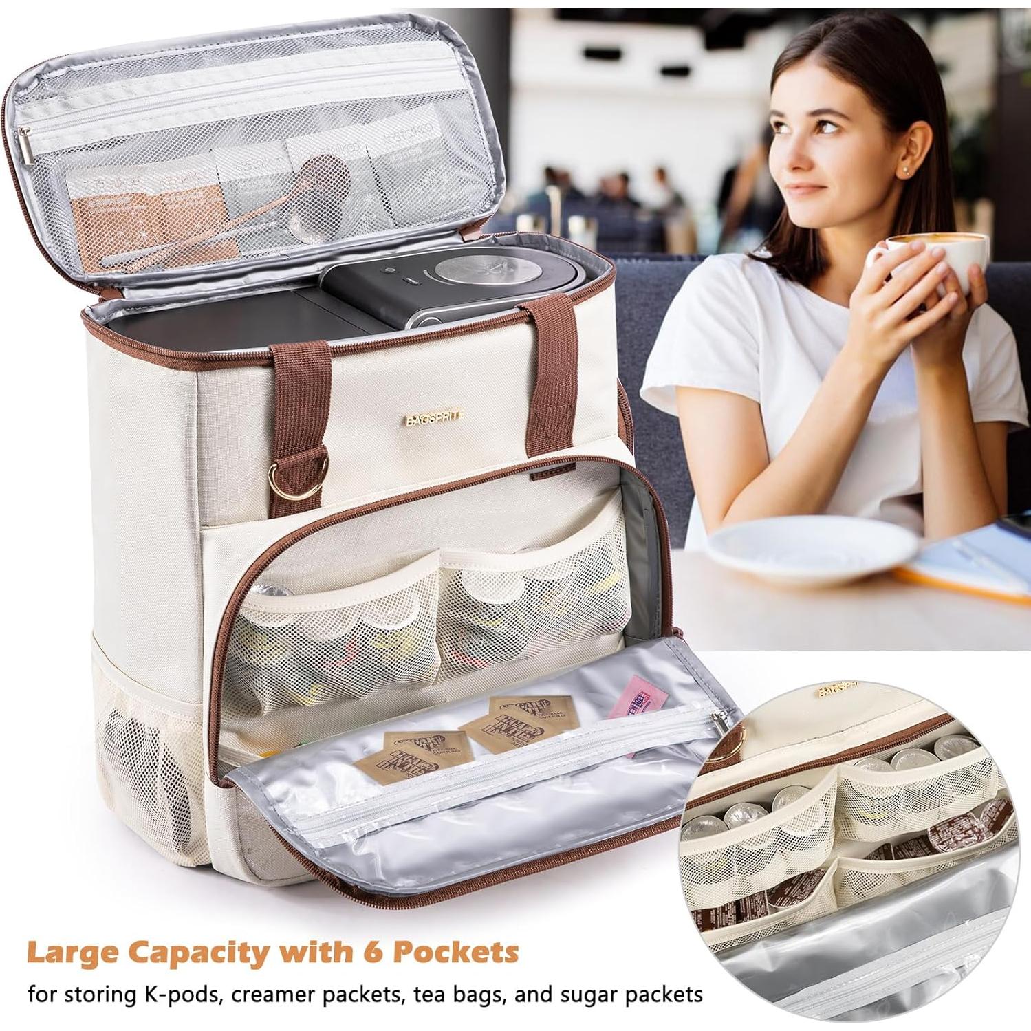 Bolsa de Viaje BAGSPRITE para Cafetera Keurig K-Mini - Marfil